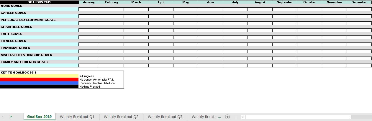 2019 goal box monthly