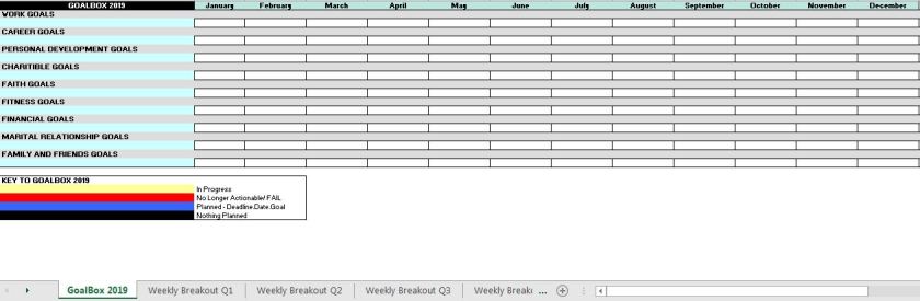2019 goal box monthly